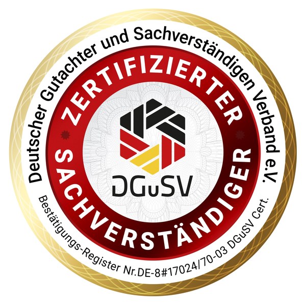 Siegel: Zertifizierter Sachverständiger, DGuSV
